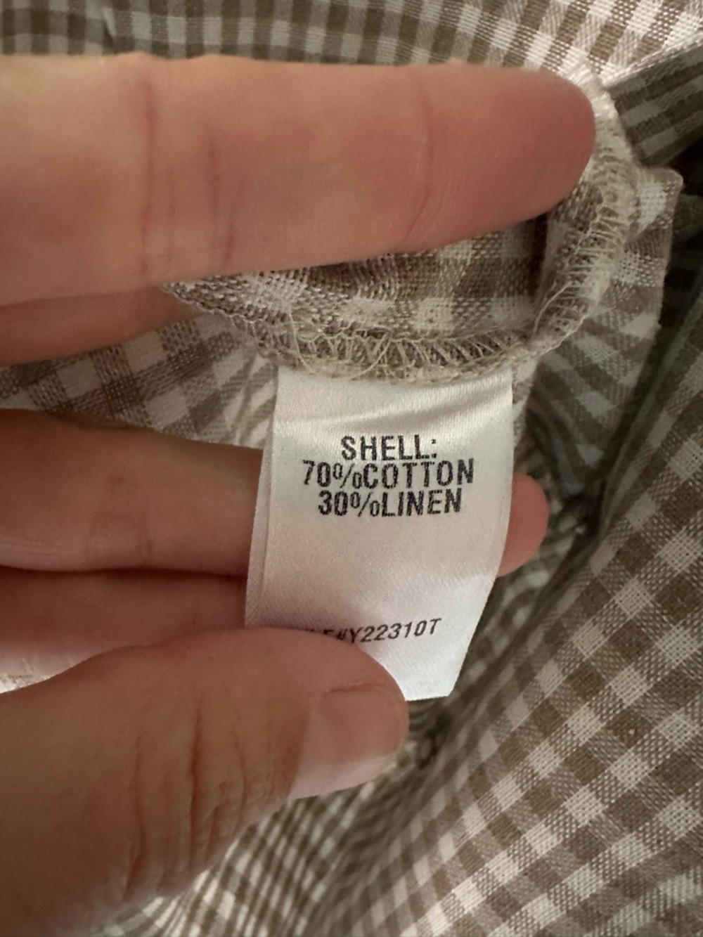 Pomander Place Tuckernuck Linen Gingham Button-Up Blazer Blouse - Picture 7 of 8